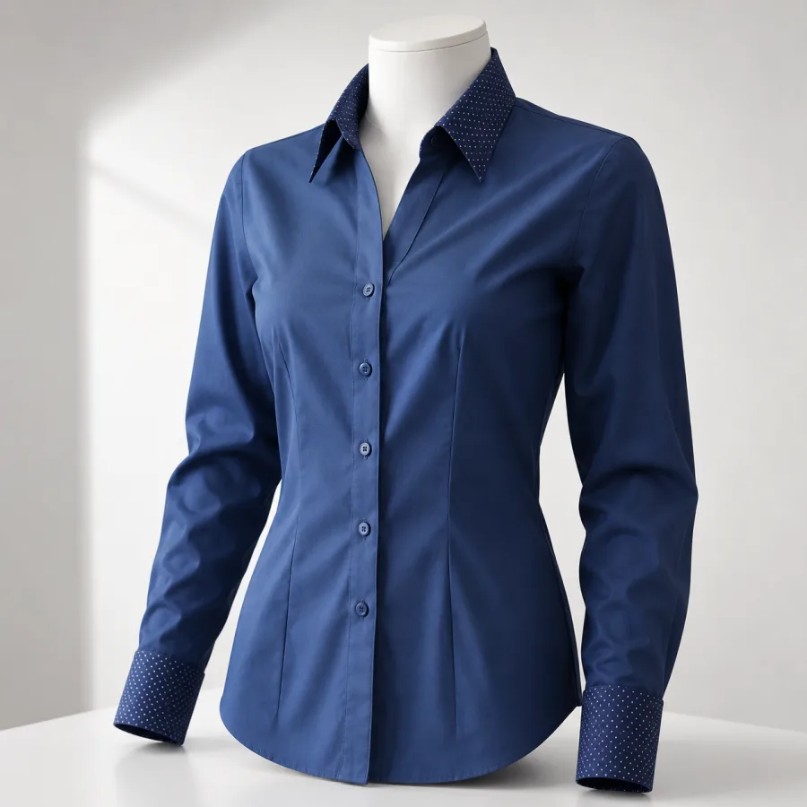 Chemisier femme jean motifs — chemise sur mesure femme Empreinte-Moi