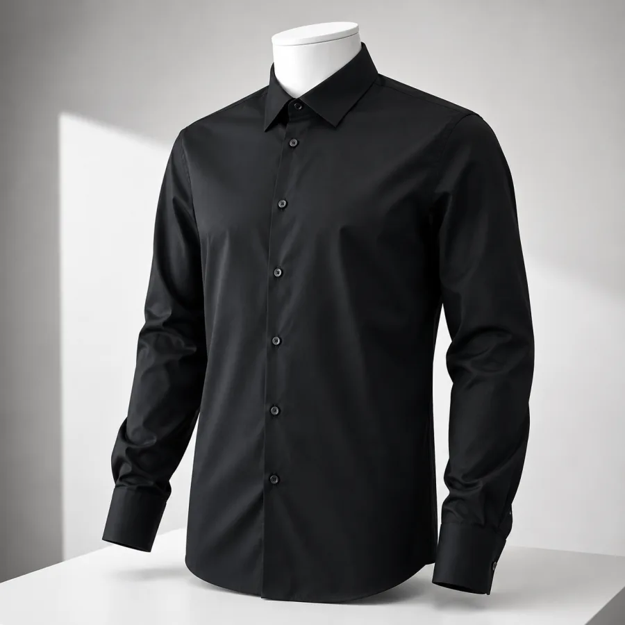 Chemise noire chic — chemise sur mesure homme Empreinte-Moi